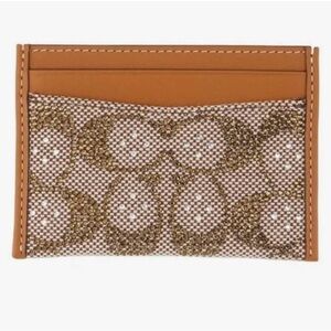 Coach Crystal signature jacquard essential card case